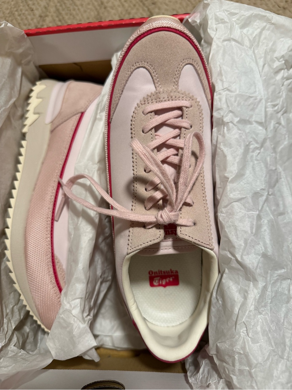 Onitsuka Tiger by Asics Soft Pink Women's Sneaker with Magenta Trim